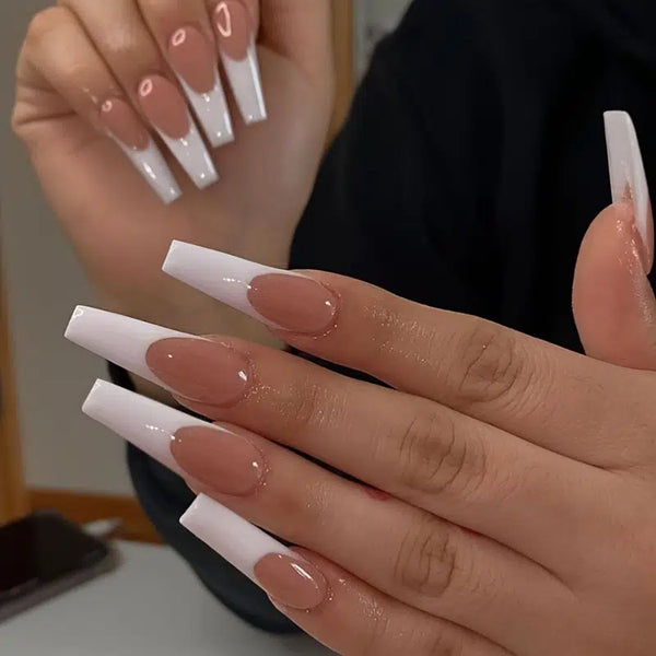 White French Tip Press On Nails