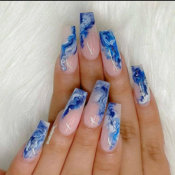 Blue Wave Press On Nails