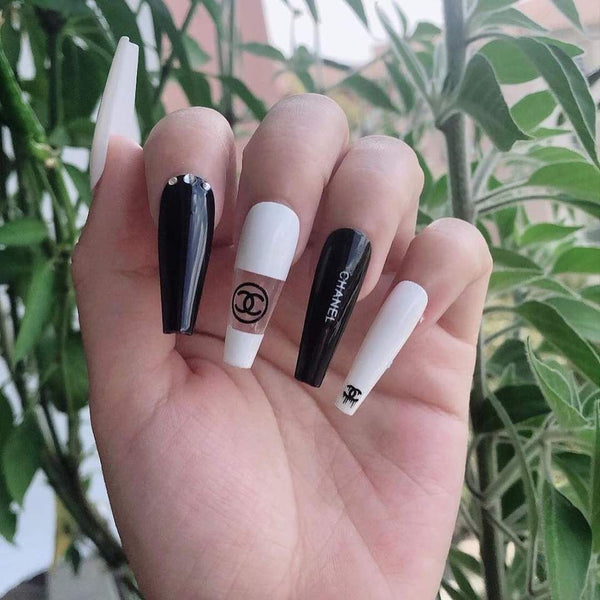 Black Chanel Press On Nails