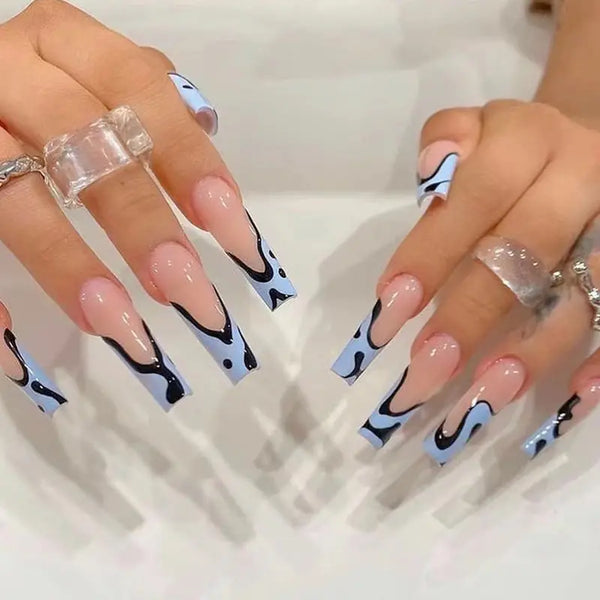 Blue Lava Press On Nails