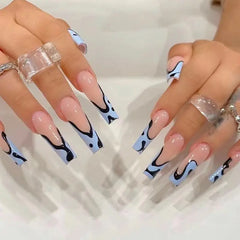 Blue Lava Press On Nails